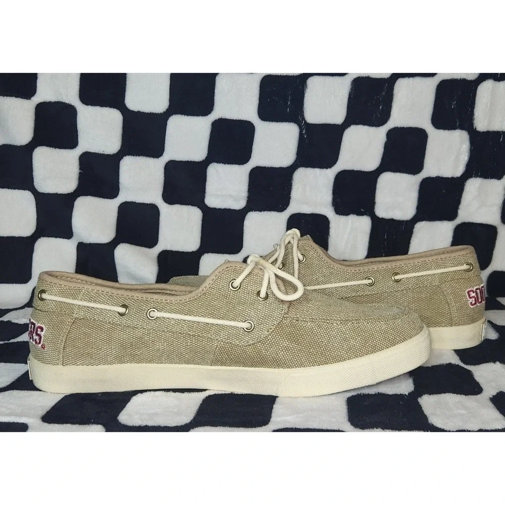 Oklahoma Sooners Captain Khaki Boat Shoes Men Size 11